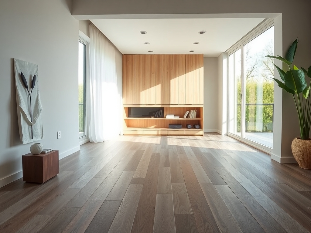 Detailopname van een beschadigde laminaatplank die wordt hersteld in een moderne Nederlandse woonkamer, met aandacht voor de vloerstructuur en strakke afwerking.